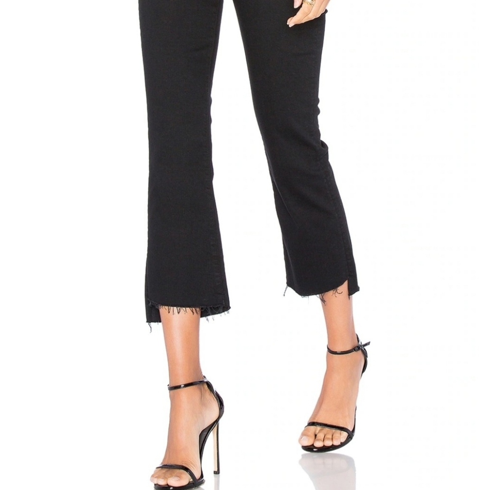 Mother Insider Crop Step Fray Not Guilty Black Denim - Picture 5 of 16